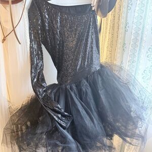 Glamorous Black Sequin One Shoulder Dress